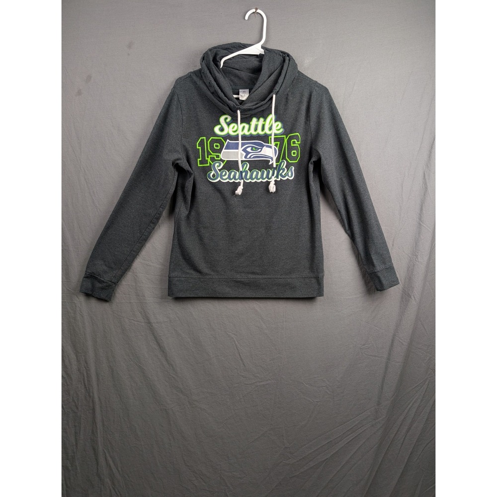 NFL‎ Team Apparel Seattle Seahawks Womens Sleepwear Hoodie Medium Gray Cowl Neck